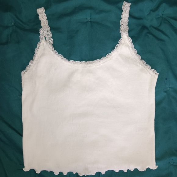 Colsie White Lace Trim Camisole - Picture 1 of 3